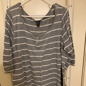 3/4 Sleeve Shirt - Grey - Torrid